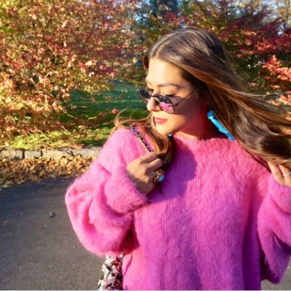 Free People Hot Pink Alpaca Sweater - Picture 2 of 6